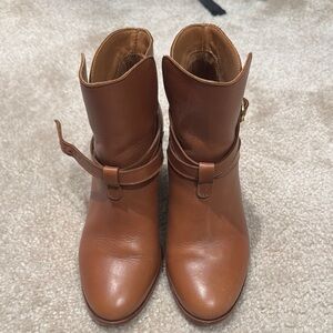 Sezane Brown Leather Ankle Boots